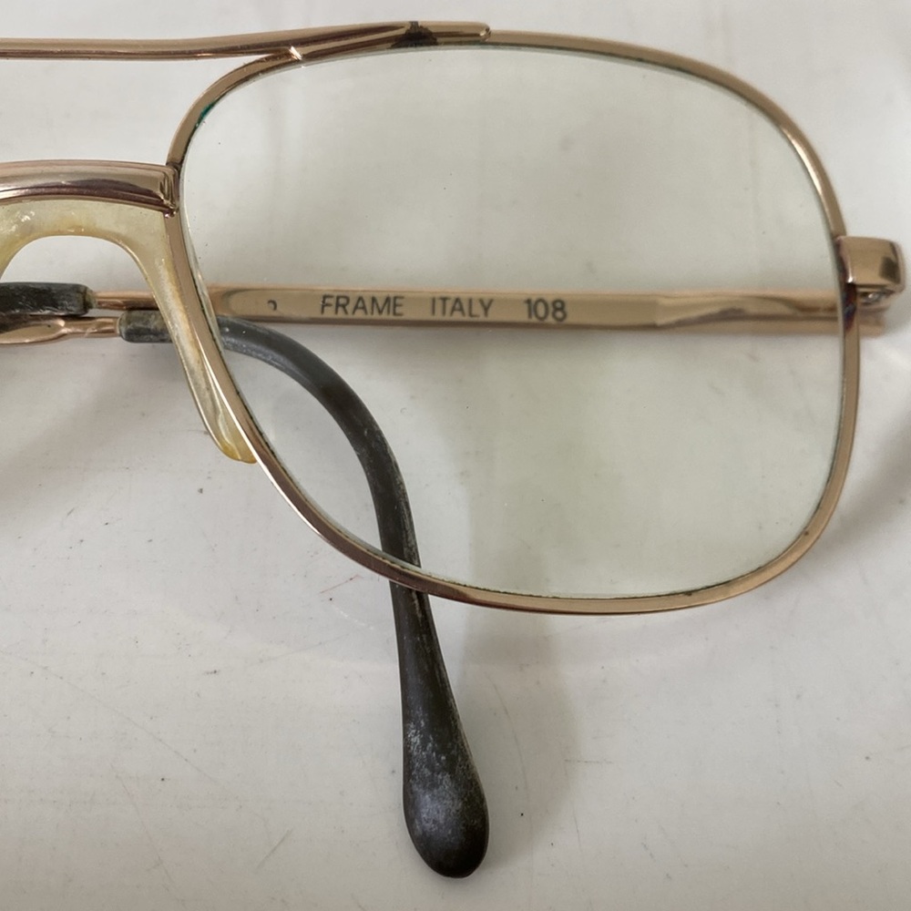 Vintage Sferoflex Aviator Oversize Men’s Goldtone Eyeglasses - Made in Italy. - Picture 5 of 16